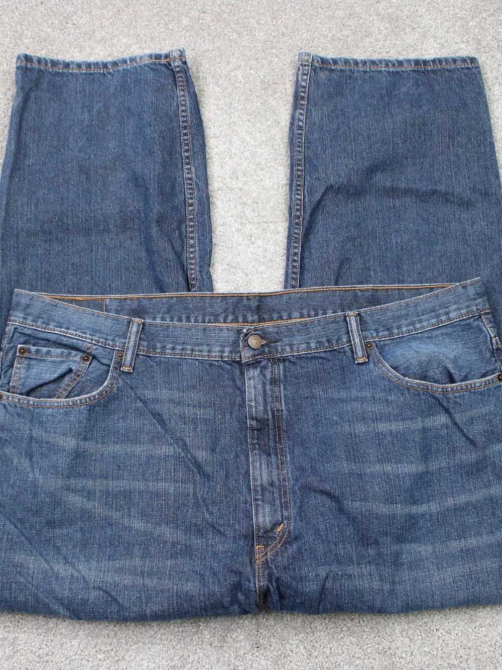 Levis 550 Jeans Mens 46x39 Blue Relaxed Fit 100% Heavy Cotton 5-Pocket Denim
